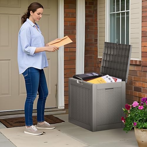 Outdoor Storage Box Waterproof, 35 Gallon Deck Box for Patio Storage