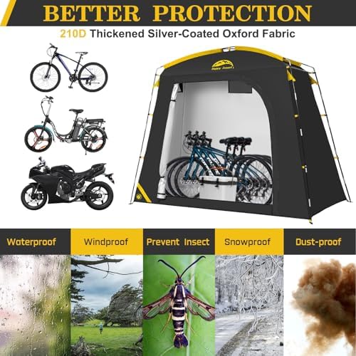 Happy Travel Bike Storage Shed Tent, Waterproof Portable Bicycle Cover Shed