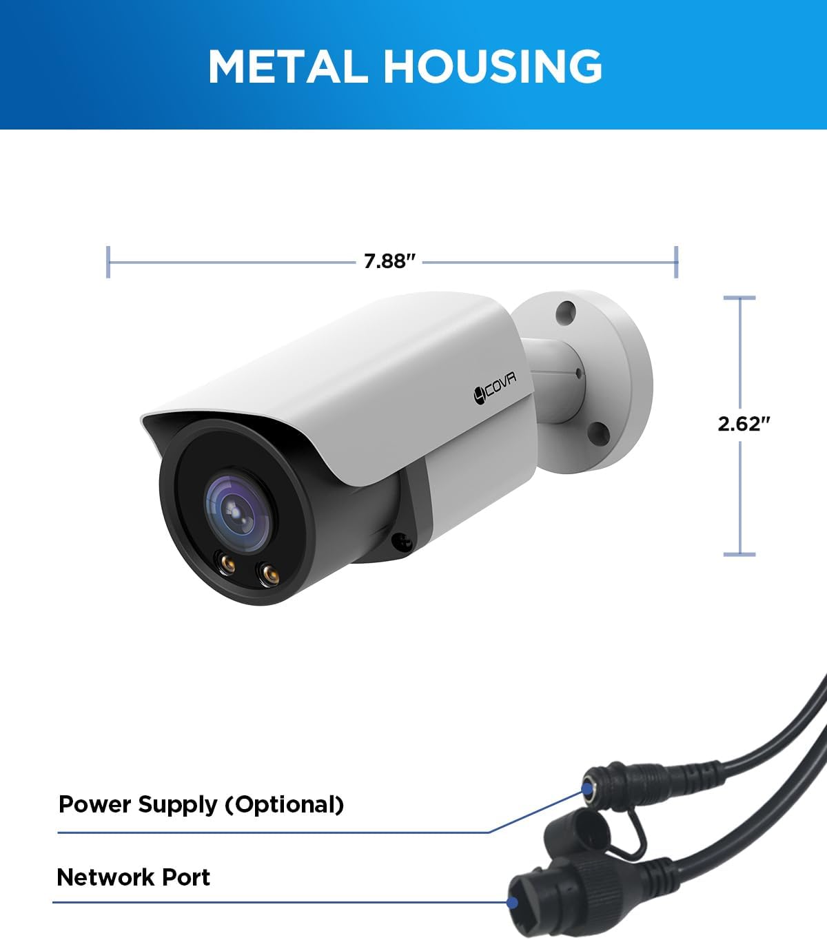 4covr 5mp poe ip security bullet camera outdoor, package contents