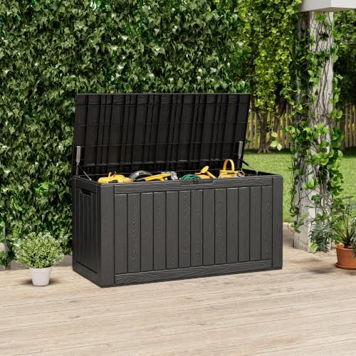 KAMABOKO 140 Gallon Outdoor Storage Box Waterproof Deck Box for Patio