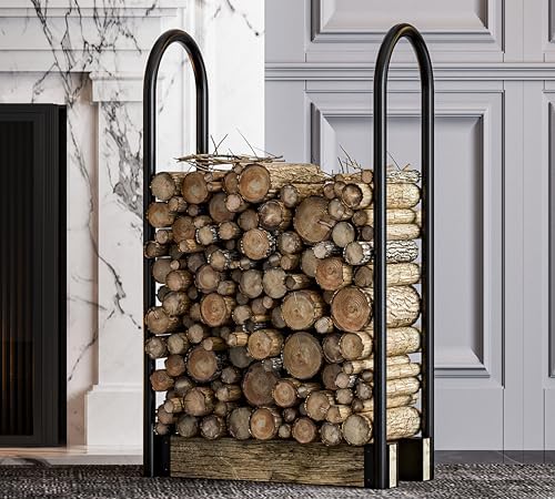Fire Beauty Adjustable Firewood Rack, Indoor Outdoor Log Holder Storage