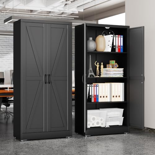 Metal Garage Storage Cabinet, 63" H Steel Tool Cabinet with Doors