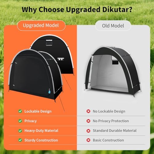 Anti-Theft Bike Storage Tent, PU5000 Waterproof Shed for 2 Bikes