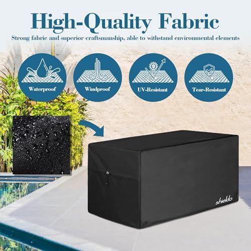 Deck Box Cover, Waterproof 600D Oxford, 62 x 28 x 25 in
