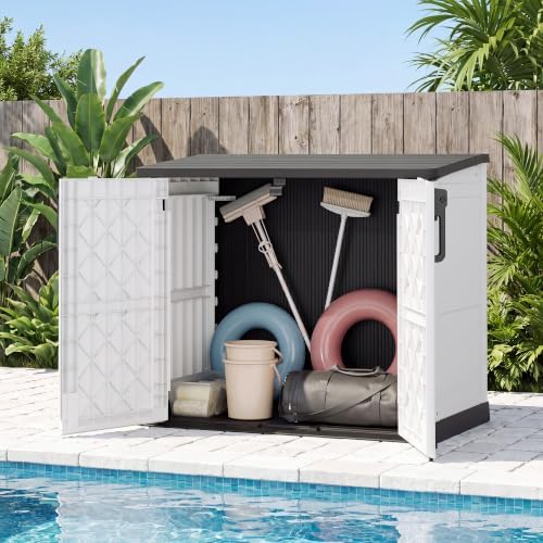 Bifanuo 36 Cu Ft Resin Outdoor Storage Shed, Horizontal Storage Cabinet