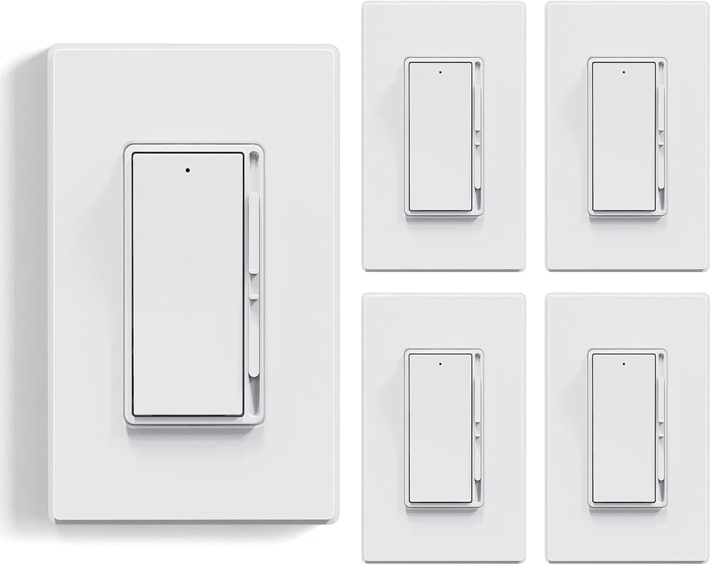 ELEGRP Dimmer Light Switch for 300W Dimmable LED/CFL Lights and 600W INC/HAL (5 Pack)