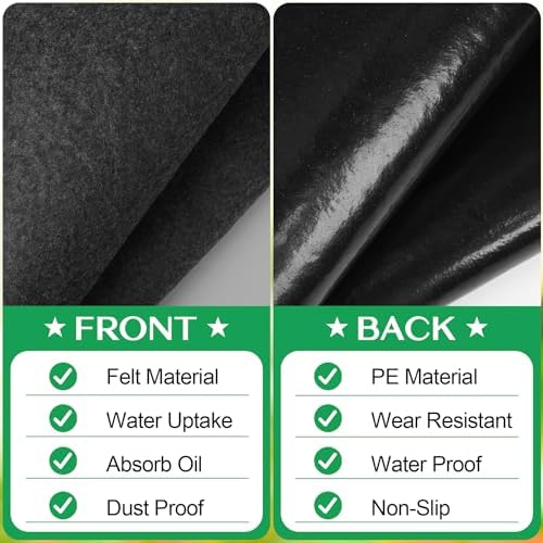 ToLanbbt Outdoor Storage Shed Floor Mat, 6.6 x 6.6 FT Waterproof Carport Mat, Washable Furniture Pad with Non Slip Backing for Dust, Oil, Protection, Storage Shed Not Included