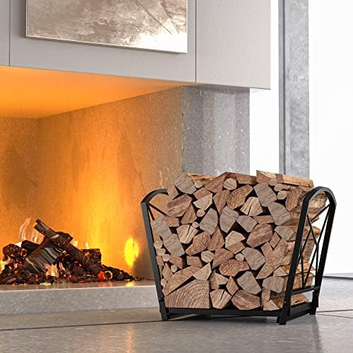 Fire Beauty Folding Iron Firewood Log Rack for Indoor & Outdoor Storage