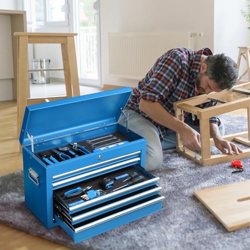Winado 24" Portable Tool Box, 5 Drawer Tool Chest, Blue