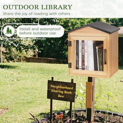 Outdoor Library Outdoor Book Box Storage, 13x11x16 Inch