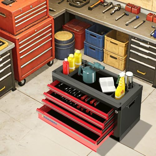 LARBANKE 4-Drawer Tool Chest with Lock,Portable Tool Box with Handle