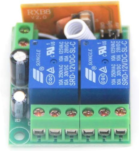dc 12v wireless remote control switch 2-channel remote, close-up detail