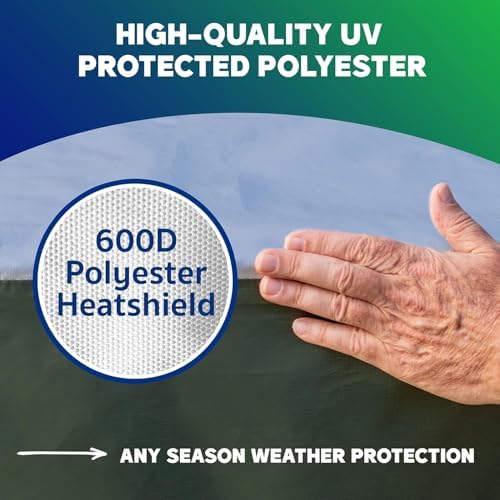 YardStash Deck Box Cover - Heavy Duty, Waterproof Covers for Outdoor Cushion Storage and Large Deck Boxes - Protects from Rain, Wind and Snow - XXL - Green