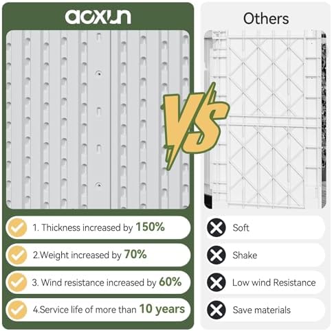AOXUN Horizontal Storage Sheds 61 Cu.ft, HDPE Outdoor Storage Box 160 Gallon, Waterproof Lockable Resin Deck Box with Spring-Assisted Lid, Patio Storage for Garden, Pool, Cushions, Tools, White