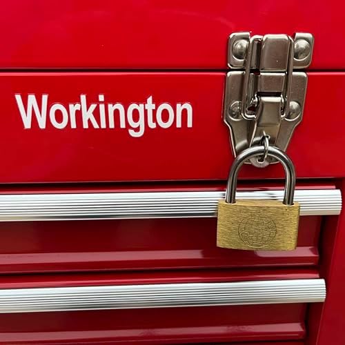 Workington Portable Metal Tool Chest with 4 Drawers, 20" 4-Drawer Tool Chest Cabinet with Ball Bearing Drawer Slides, Steel Tool Storage Box Organizer 4004 Red