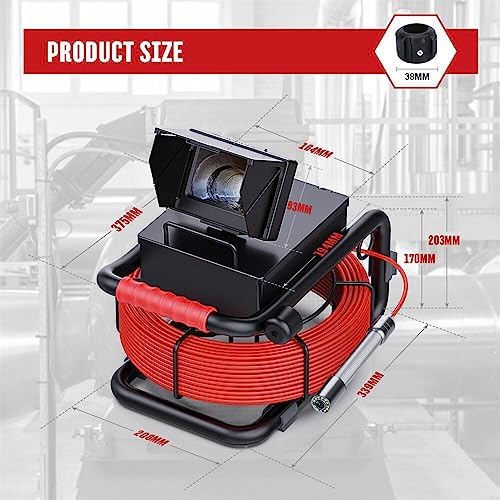 sewer camera 165ft/50m 4.3" pipe inspection camera with, package contents