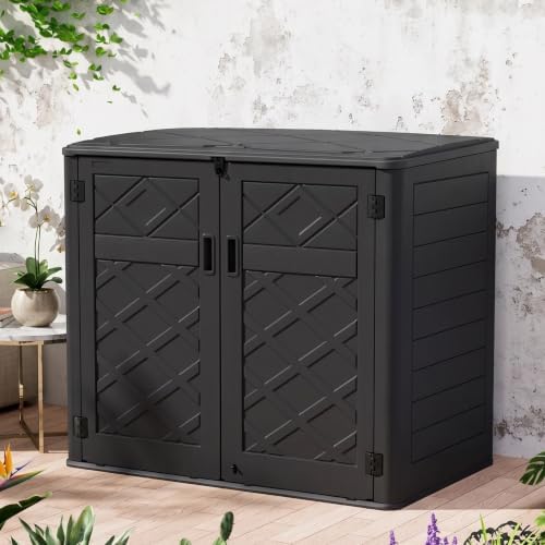 Mrosaa 48Cu.ft Outdoor Storage Cabinet.Waterproof Horizontal Storage Sheds