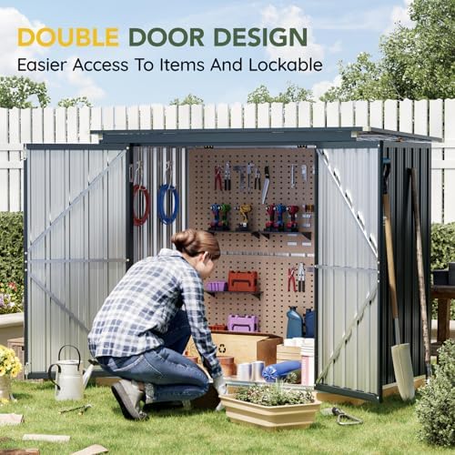 6 x 3 FT Trash Can Storage Shed with Lift-Up Lid for Backyard