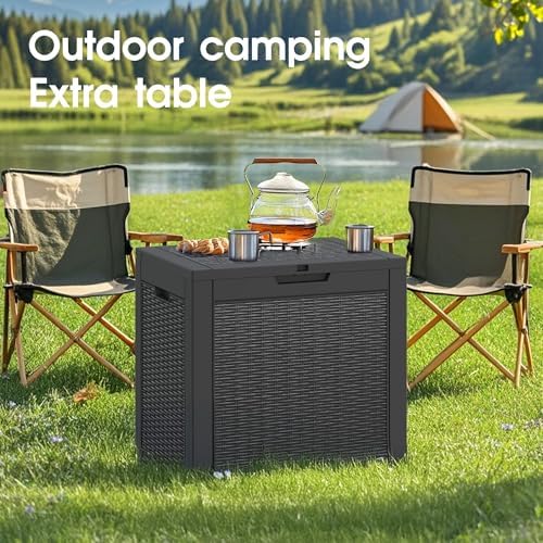 Outdoor Storage Box Waterproof, 35 Gallon Deck Box for Patio Storage