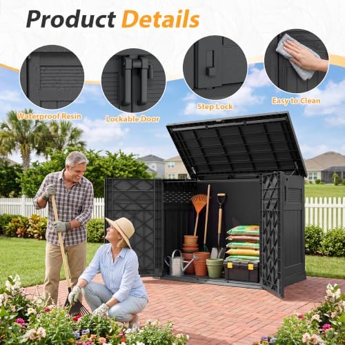 Outdoor Storage Box & Cabinet 51 Cu Ft, Garden Patio Storage Box