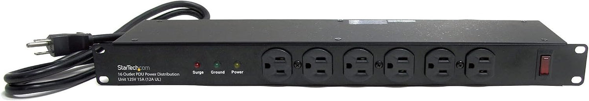 StarTech.com 16 Outlet Horizontal 1U Rack Mount PDU Power Strip
