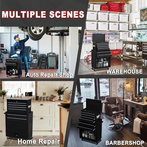Dawmilon 8-Drawer Rolling Tool Chest, Detachable 2-in-1 Tool Box with Wheel