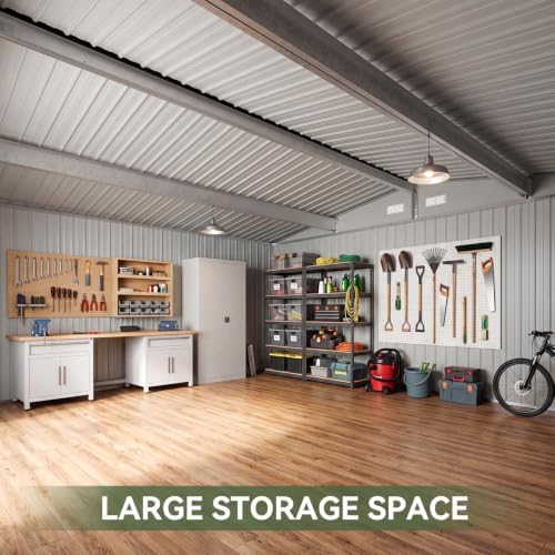 Aoxun 14x12 FT Outdoor Storage Shed with Lockable Double Doors, Brown