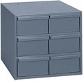 Durham 001-95 Gray Cold Rolled Steel Vertical Storage Cabinet, 11-3/4" Width x 10-7/8" Height x 11-5/8" Depth, 6 Drawer