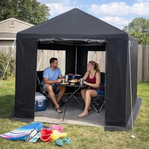 AMERLIFE 9.7x10.2x8.4 FT Pentagonal Storage Shed with PVC Windows