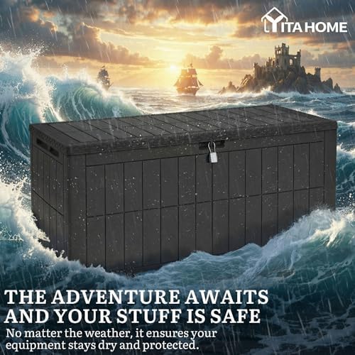 YITAHOME 134 Gallon Large Outdoor Storage Box with Lock