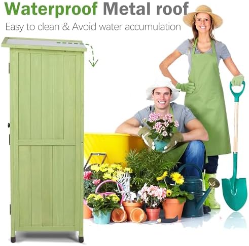 4x2 FT Wooden Outdoor Storage Cabinet