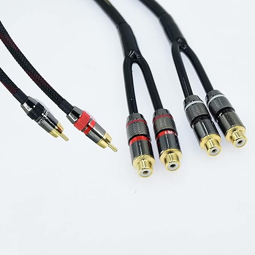 Arklove 10ft Shielded RCA Splitter Subwoofer Stereo Audio Video Cable 1 Male to (2 Pack)