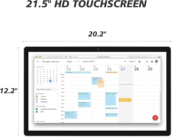 Large Touchscreen Monitor Digital Electronic Calendar, Downloadable APP