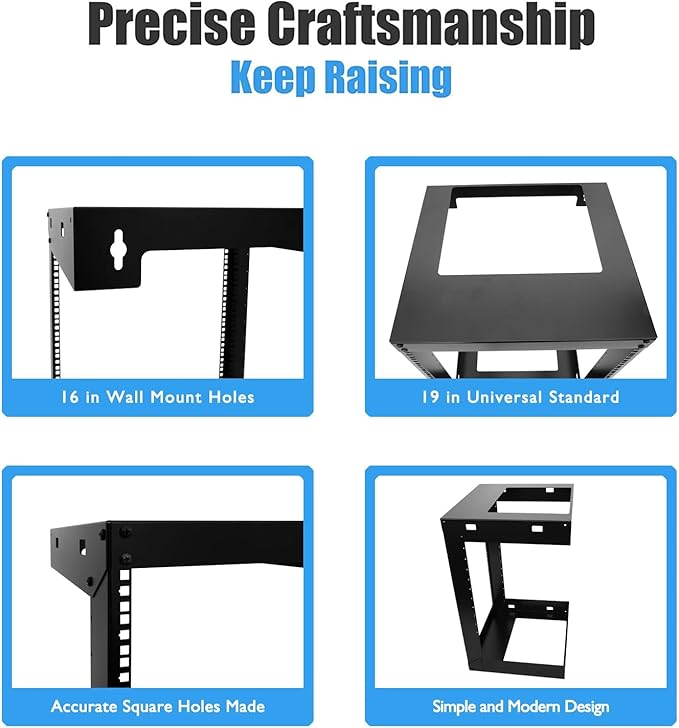 Raising electronics 12U Wall Mount Open Frame 19 Inch Server Equipment Rack