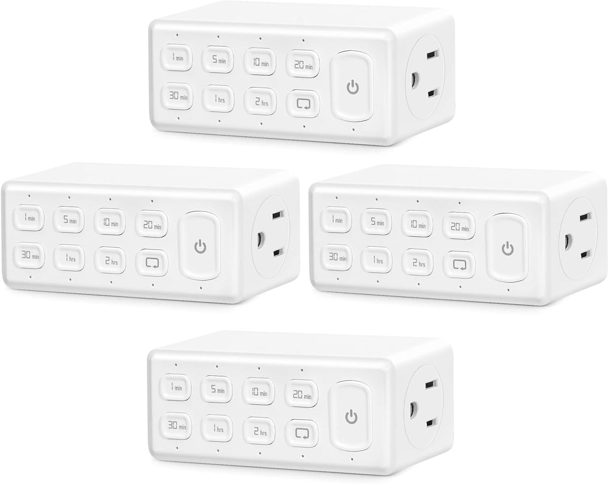 TOPELER Countdown Digital Timer Outlet, Plug-in Timer (4 Pack)