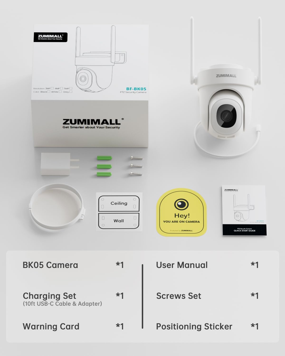 zumimall 2k wifi outdoor security camera, plug-in, 360°, view 9