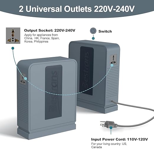 BESTRANS 2000W Step Up Transformer 110v to 220v Converter, Heavy Duty Voltage