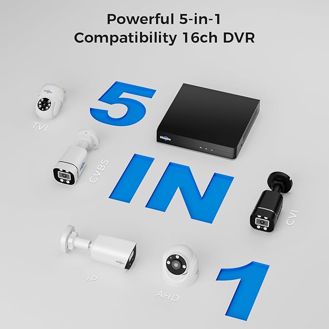 Hiseeu 16 Channel 3K Wired Security Camera System (12PCS)