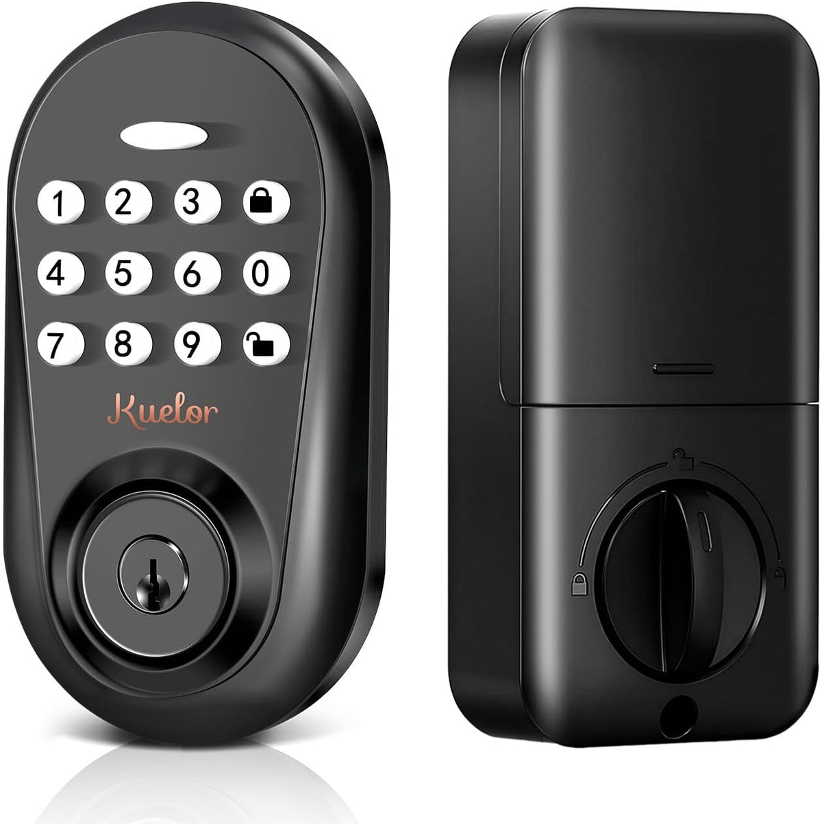 Keyless Entry Door Lock with Keypad – Smart Deadbolt for Front Door (Black)