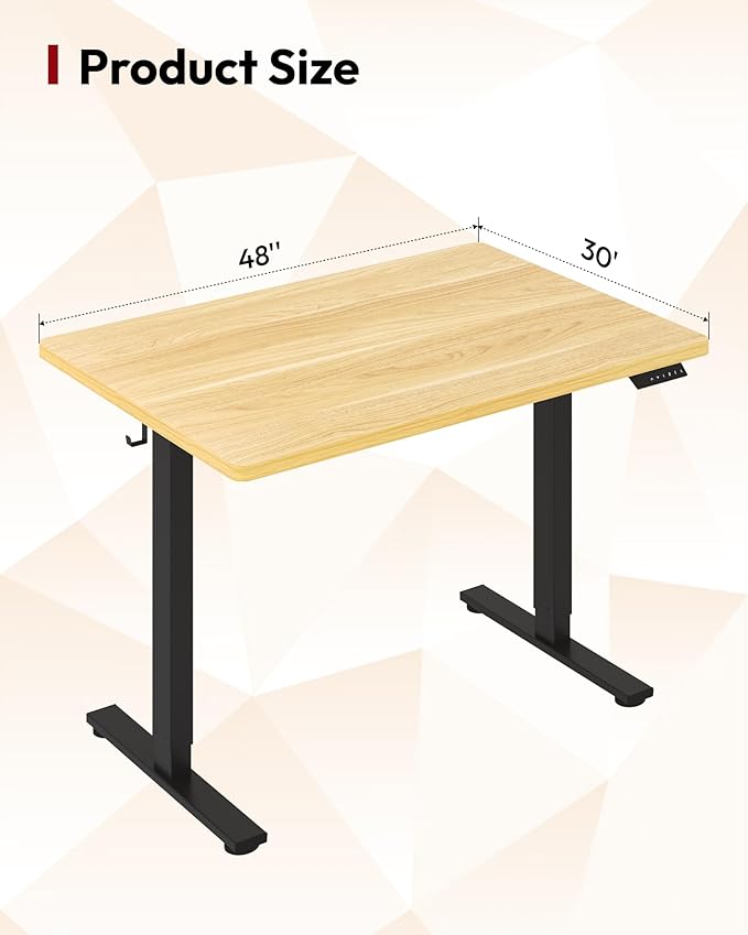 SANODESK Electric Standing Desk 48 x 30 Inches Whole-Piece Desktop Height