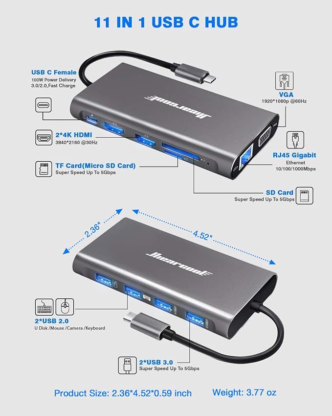 Hiearcool USB-C Docking Station