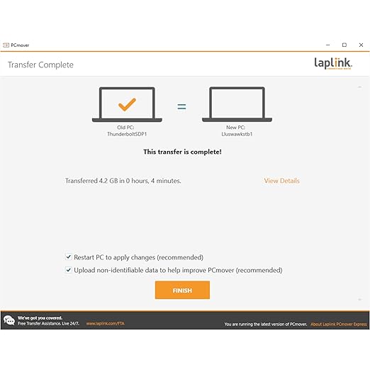 LAPLINK Easy Transfer Cable for Windows, Includes PCmover Express Software and
