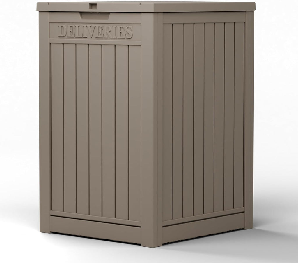 55 Gallon Package Delivery Box for Outside,Weather Resistant UV Protection Resin Outdoor Storage Parcel Box for Porches, Front Door, Balconies, Garages