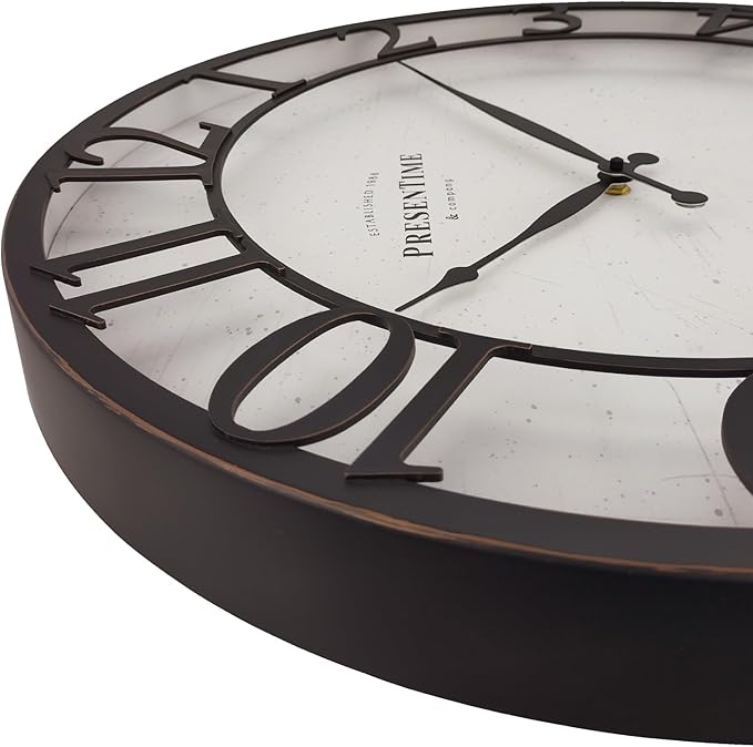 Presentime & Co 21" Farmhouse Series Wall Clock, Vintage Style, Retro Clock