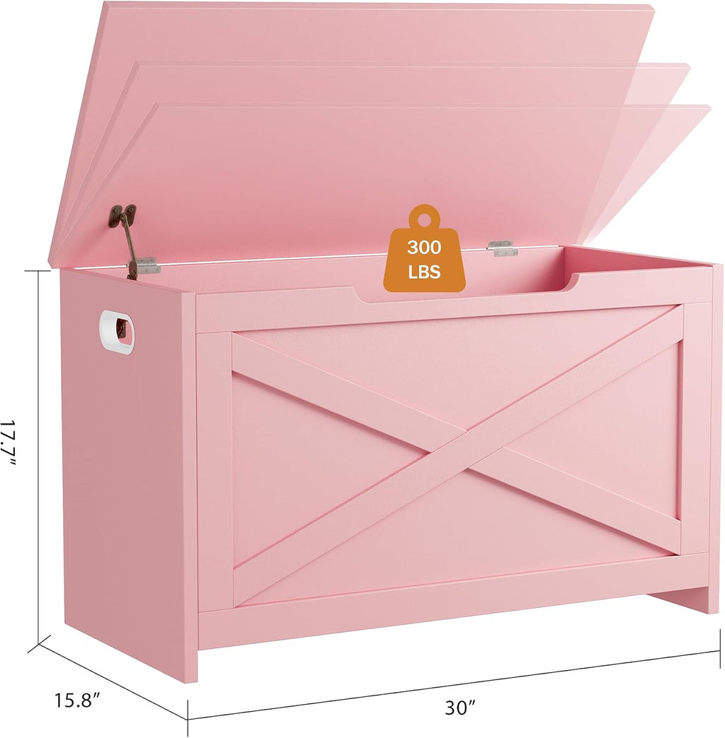 garveehome 30 in storage chest, wooden storage bench, close-up detail