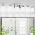 DIKAIDA 38" Bathroom Vanity Light, 6-Light Nickel Vanity Lights