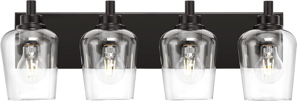 METWET Bathroom Light Fixtures, 4-Light Modern Vanity Light