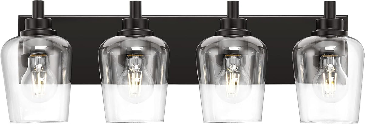 METWET Bathroom Light Fixtures, 4-Light Modern Vanity Light