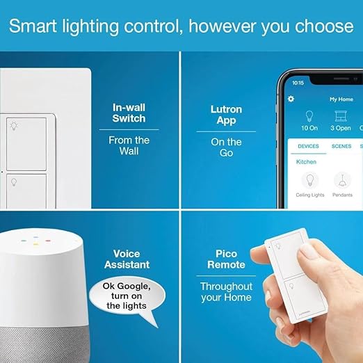 Lutron Caseta Original Smart Light Switch Kit w/ Wall Plate and Smart Hub