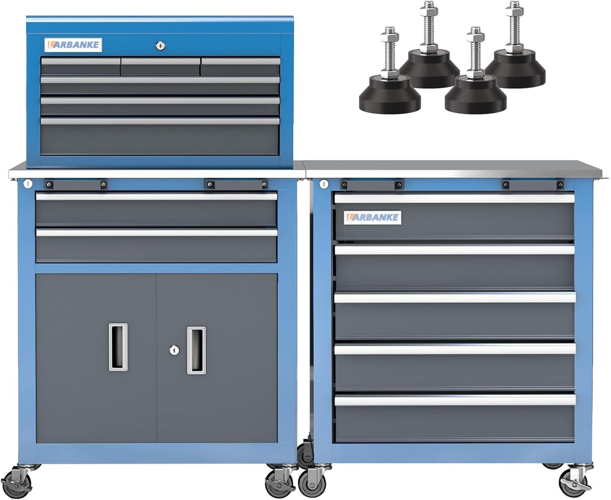 LARBANKE Rolling Tool Chest Combination,5-Drawer & 8-Drawer Tool Chest